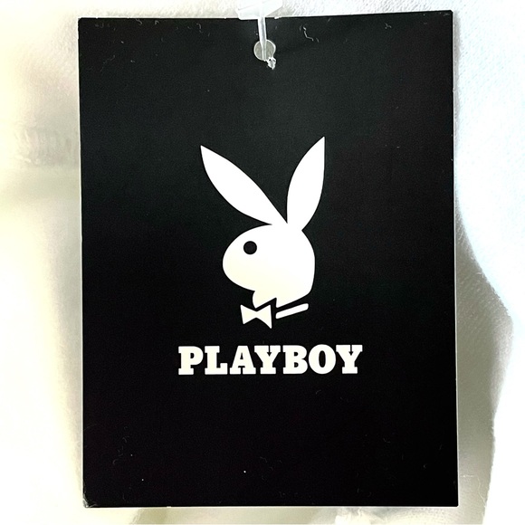 PLAYBOY Tennis Hoodie Unisex SIZE X-LARGE White Navy Logo Hooded Sweatshirt NWT - Picture 9 of 11